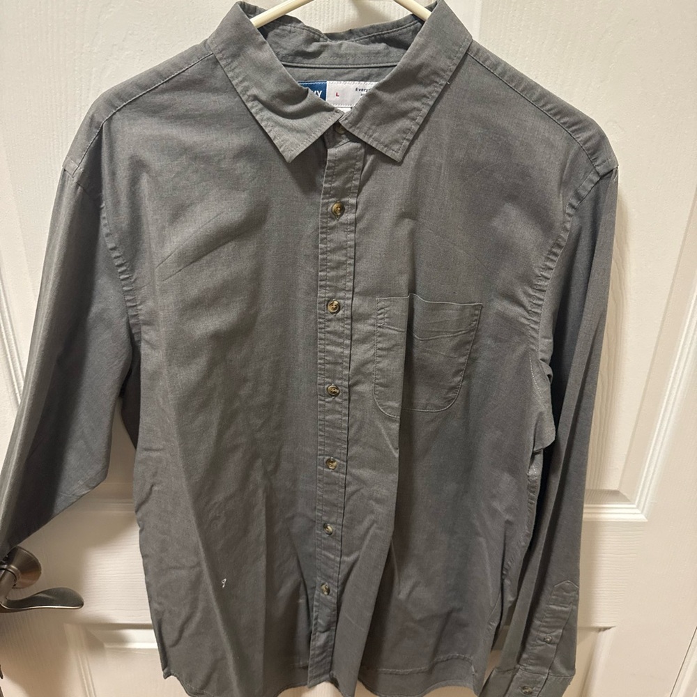Old Navy Men's Charcoal Button-Down Shirt